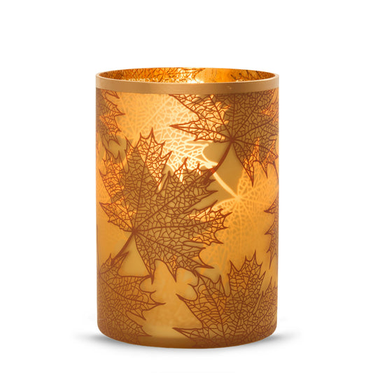 Crackle Leaves Jar Candle Holder Jar Candle Holder