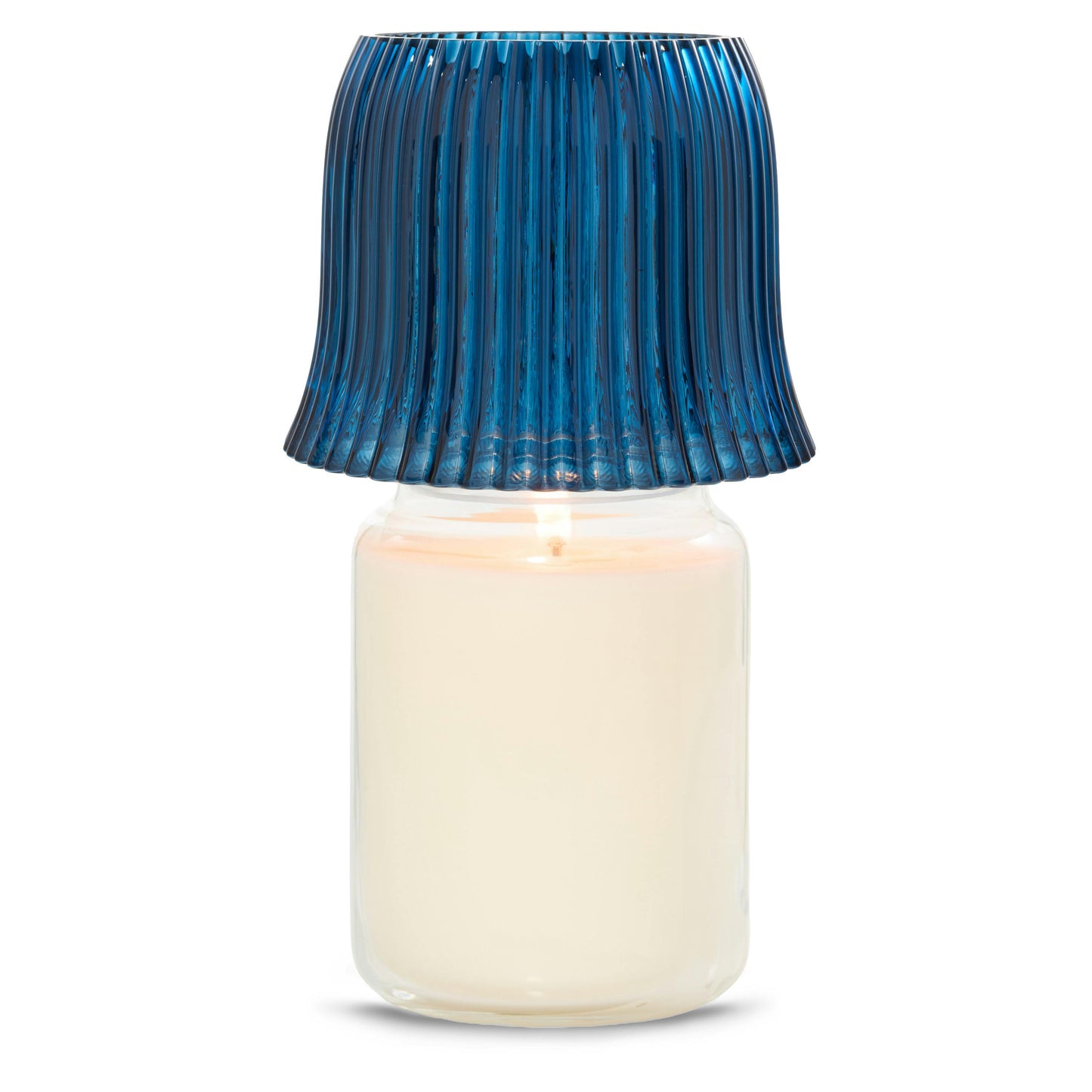Blue Ribbed Jar Candle Shade Jar Candle Shades