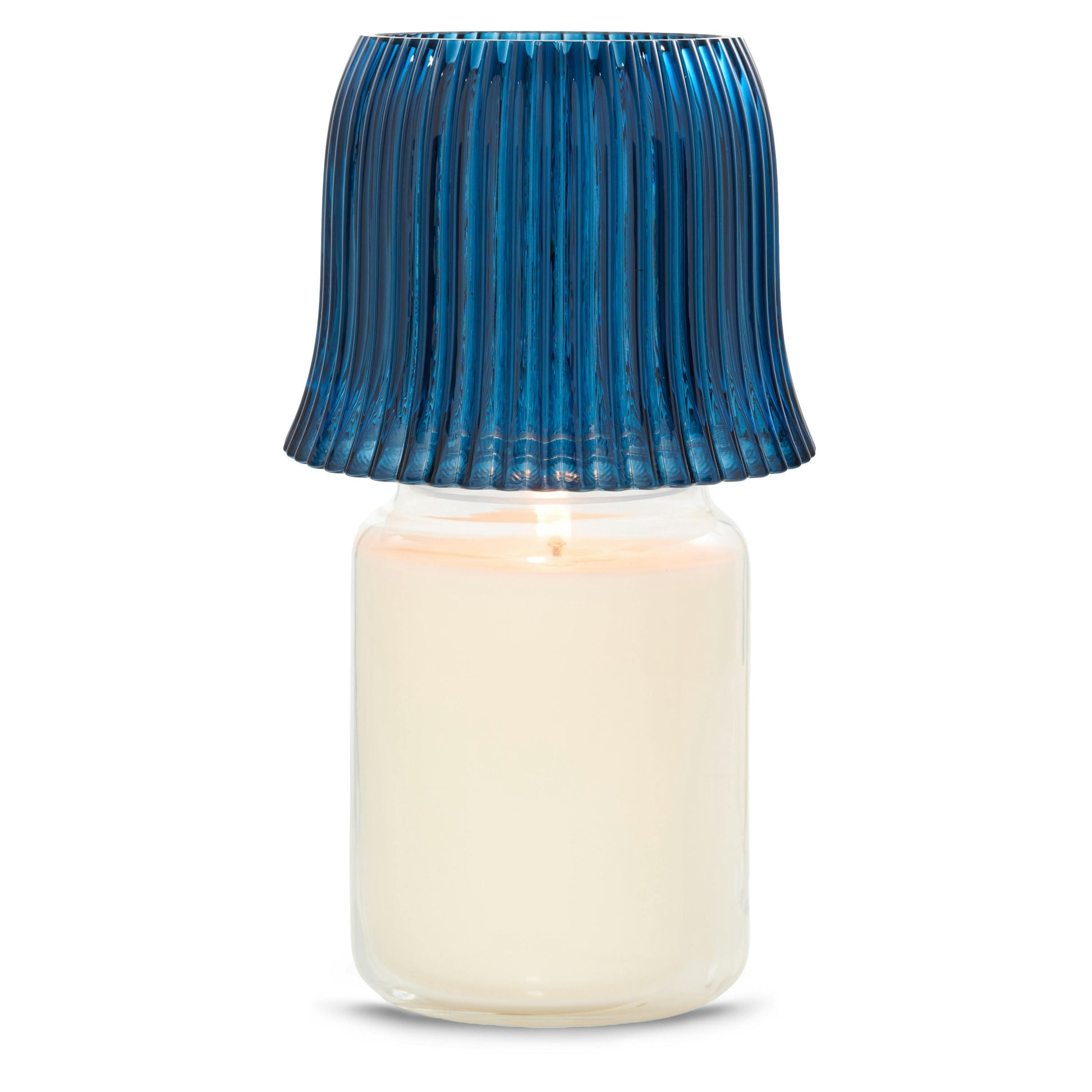 Blue Ribbed Jar Candle Shade Jar Candle Shades